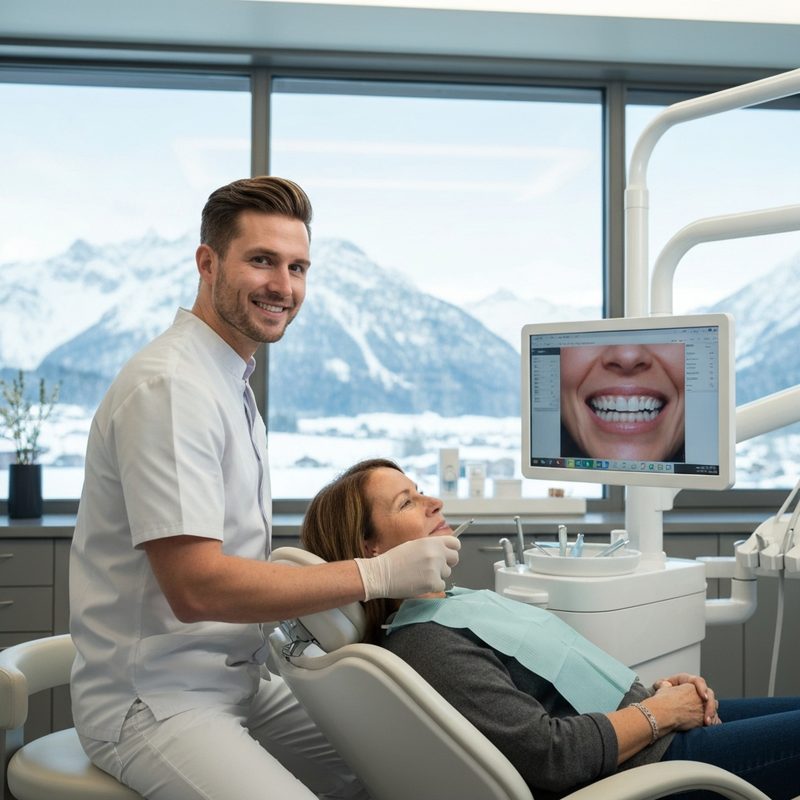 Moderne Zahnarztpraxis mit Behandlungsstuhl