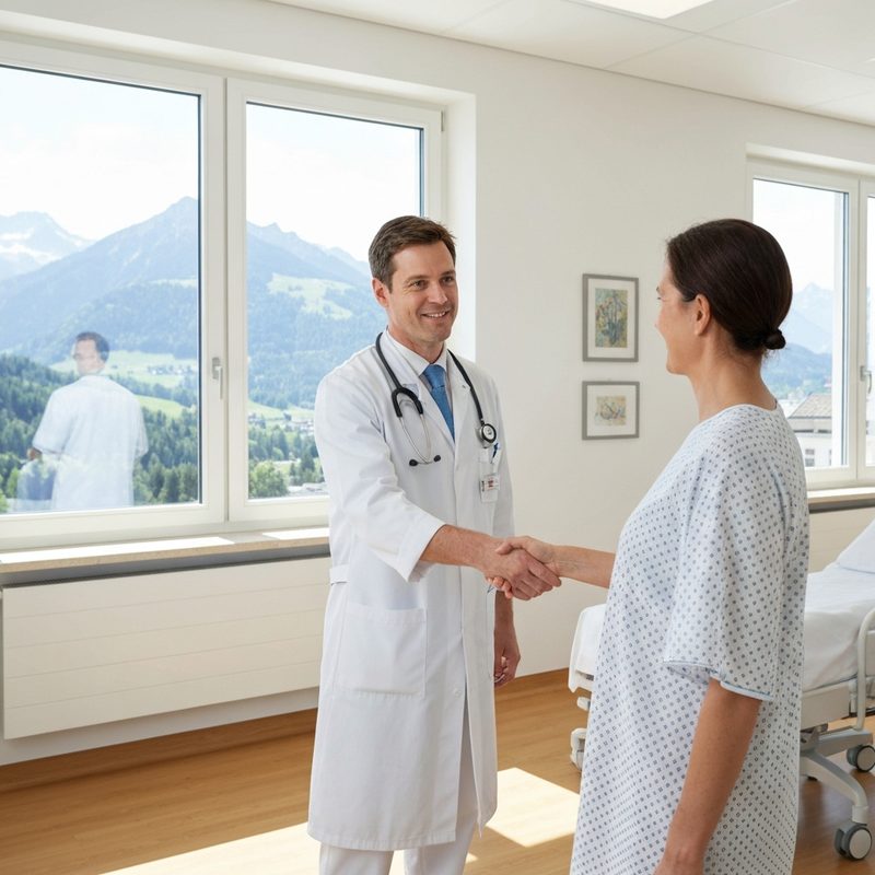 Empfangsbereich einer Schweizer Privatklinik